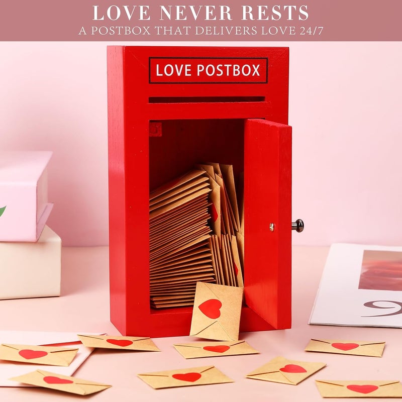 JULEASEL Romantic Love Postbox with 50 Mini Love Notes and Envelopes, Valentines Day Gifts for Him, Cute Valentines Gift for Husband Boyfriend, Vday LoveLetter, Long Distance Relationship Gifts - Image 2